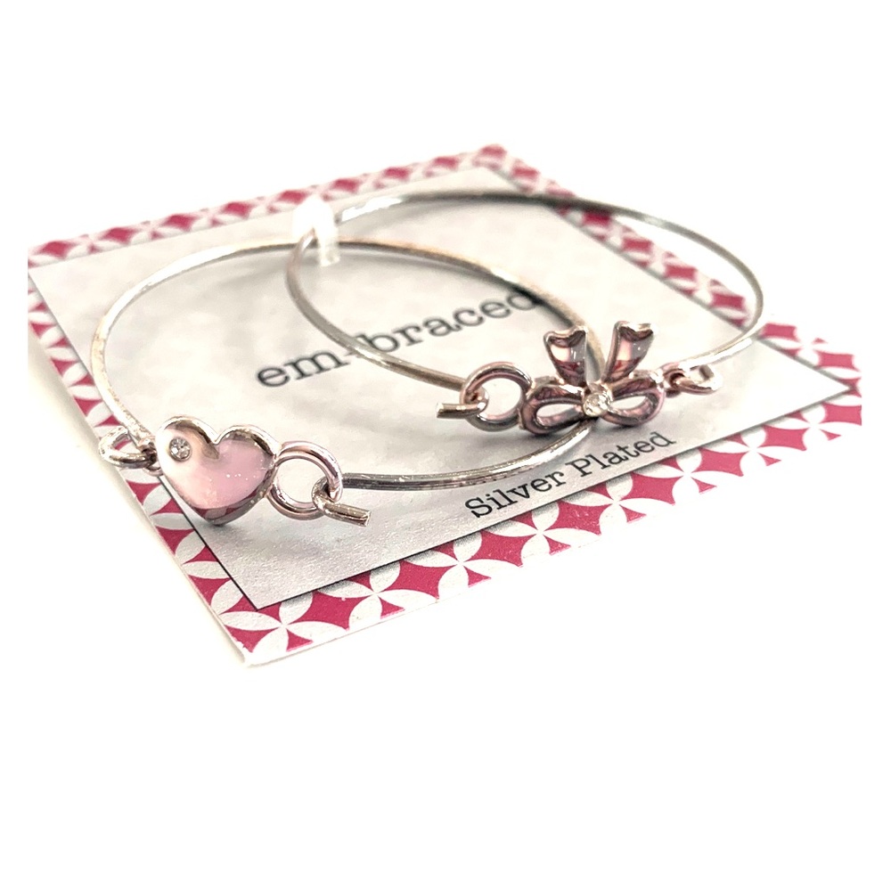 4/$30 Silver Plated Bangles Bracelet x2